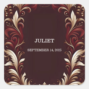 Adesivo Quadrado Rustic Fiesta Rustic Bold Chá de panela Espanhol