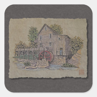 Adesivo Quadrado Rustic Gristmill
