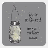 Rustic Mason Jar & Fireflies