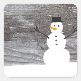 Adesivo Quadrado Rustic Snowman