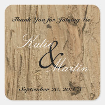 Rustic Wedding Brown Woodgrain Foto Obrigado