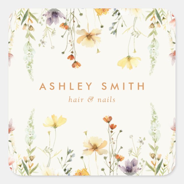 Adesivo Quadrado Rustic Wildflower (Frente)