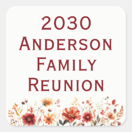 Adesivo Quadrado Rustic Wildflower Family Reunion