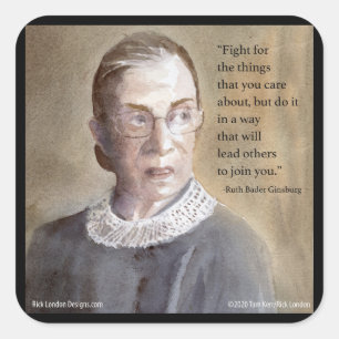 Adesivo Quadrado Ruth Bader Ginsburg & Quote