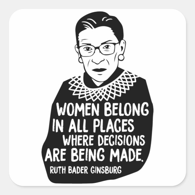 Adesivo Quadrado Ruth Bader Ginsburg RBG (Frente)