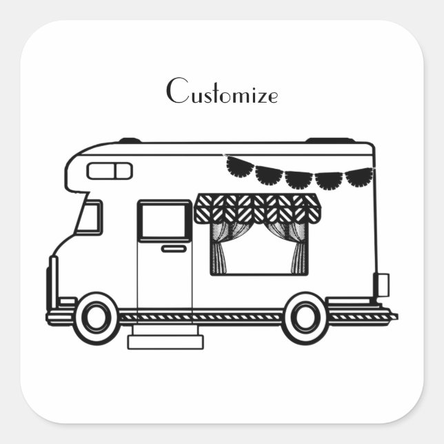 Adesivo Quadrado RV Camper Caravan Thunder_Cove (Frente)