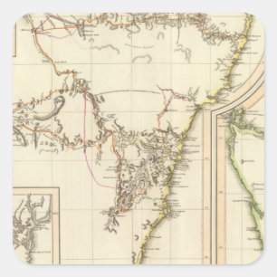 Adesivo Quadrado S novo Wales, Terra de Van Diemen