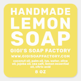 Adesivo Quadrado Sabão De Limão Moderno E Manuscrito Iluminando Ama