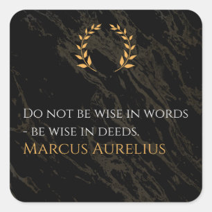 Adesivo Quadrado Sabedoria de Marcus Aurelius: Ações falam mais alt