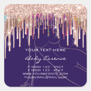 Adesivo Quadrado Sabonete Bálsamo Corporal de Modelagem Azul Marinh