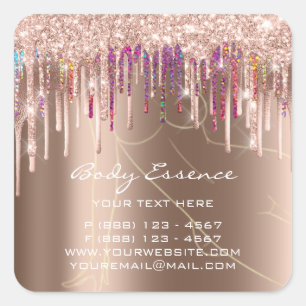 Adesivo Quadrado Sabonete Bálsamo de Cuidados com o Corpo Cosmético