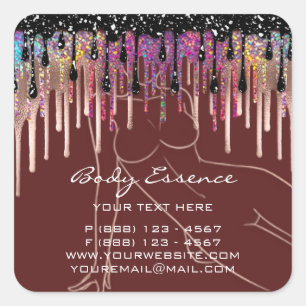 Adesivo Quadrado Sabonete Bálsamo para Cuidados com o Corpo Loja de