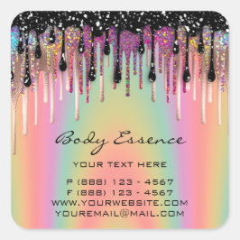 Adesivo Quadrado Sabonete Corporal Bálsamo Loja de Cosméticos Holog