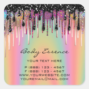 Adesivo Quadrado Sabonete Corporal Bálsamo Loja de Cosméticos Holog