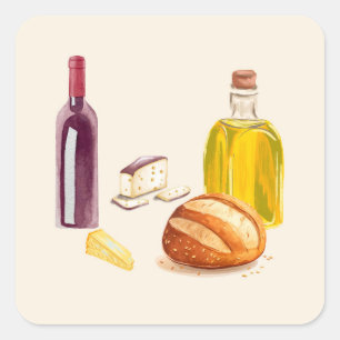 Adesivo Quadrado Sabores Mediterrâneos