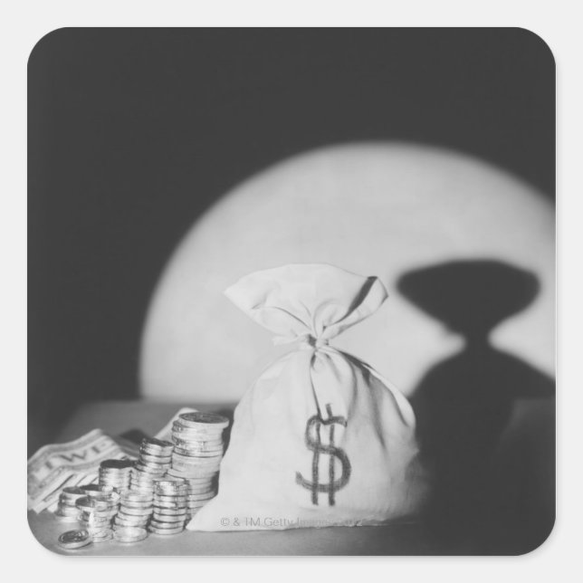 Adesivo Quadrado Saco de Dinheiro (Frente)