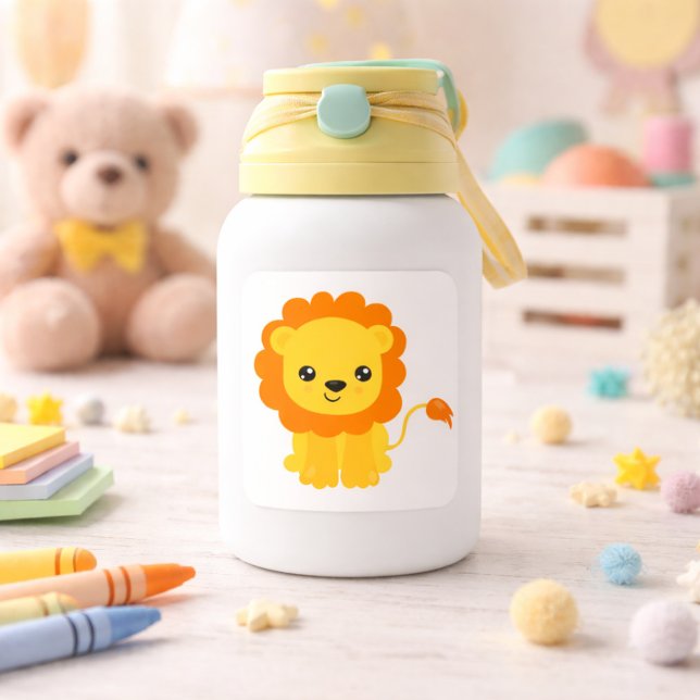 Adesivo Quadrado Safari Lion Trendy (Criador carregado)