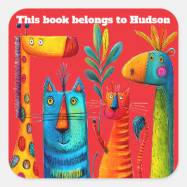 Adesivo Quadrado Safari Pals Abstract Sticker