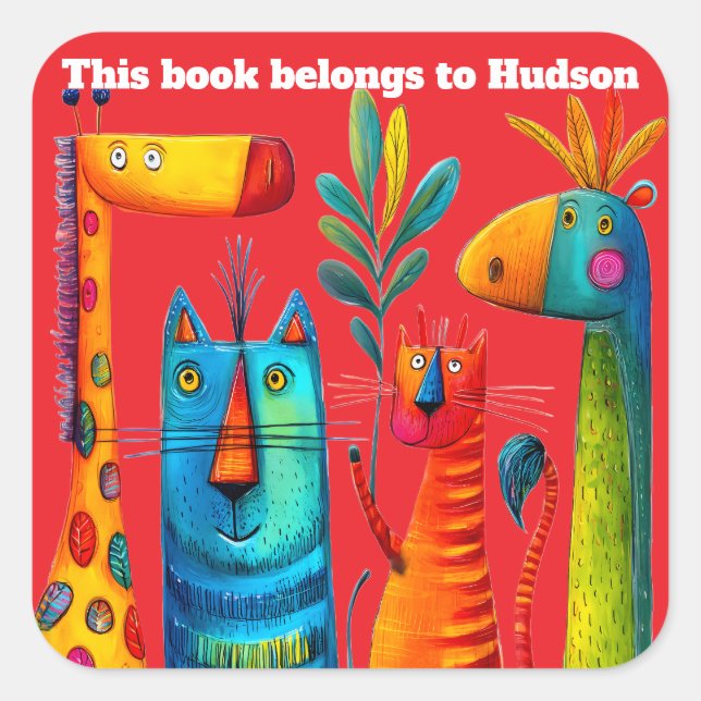 Adesivo Quadrado Safari Pals Abstract Sticker (Frente)