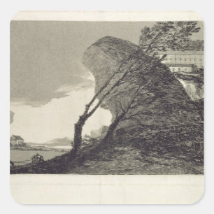 Adesivo Quadrado Sagacidade da paisagem de Francisco Jose de Goya y
