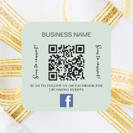 Adesivo Quadrado Sage green business name qr code Facebook