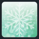Adesivo Quadrado Sage Green e White Christmas Snowflake<br><div class="desc">Sage Green e White Christmas Snowflake adeskers.</div>