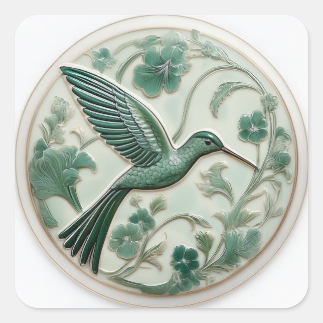 Adesivo Quadrado Sage & hort alivio Art Nouveau Hummingbird R (Frente)