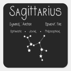 Adesivo Quadrado Sagitário Horoscópio Astrologia - Sinal de Estre