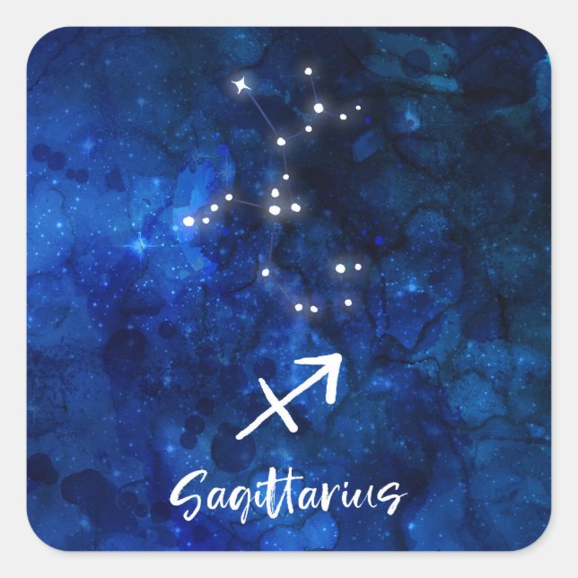 Adesivo Quadrado Sagittarius Constelação Zodiac Galaxy Celestial (Frente)