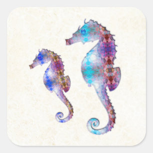 ADESIVO QUADRADO SAHORSE 1 DUO BEBÊ AZUL E MOSAIC ROSA