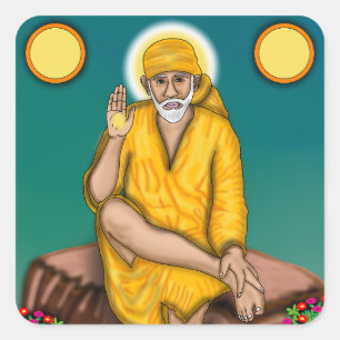 Adesivo Quadrado Sai Baba Stickers