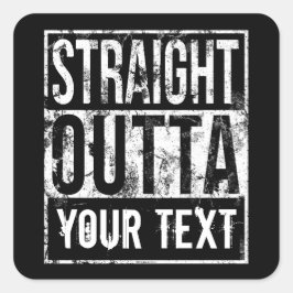 Adesivo Quadrado Saída de hetero - Adicionar Sua Vintagem De Texto 