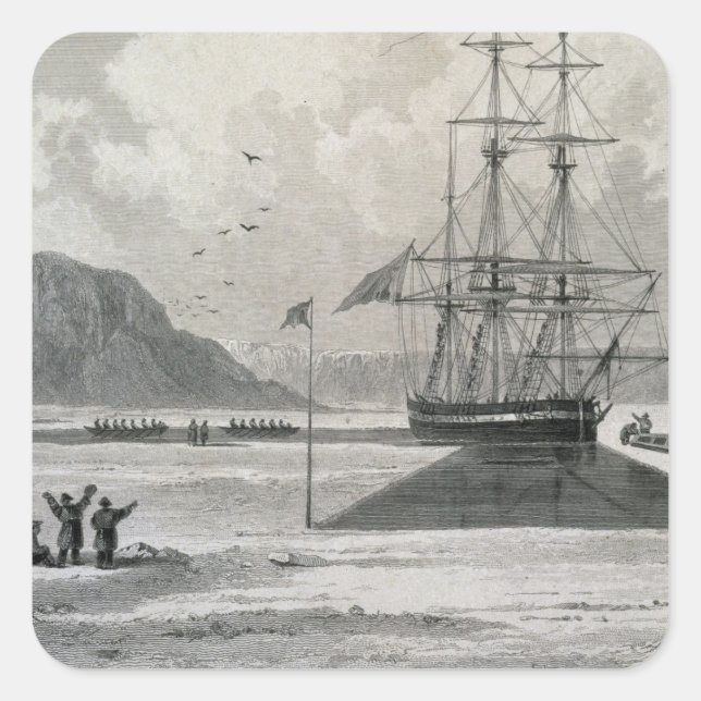 Adesivo Quadrado Saída dos barcos de Hecla Cove, 21 de junho, 1 (Frente)