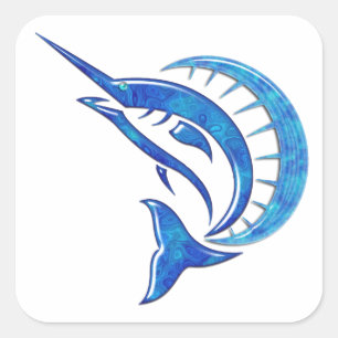 Adesivo Quadrado Sailfish azul tropical