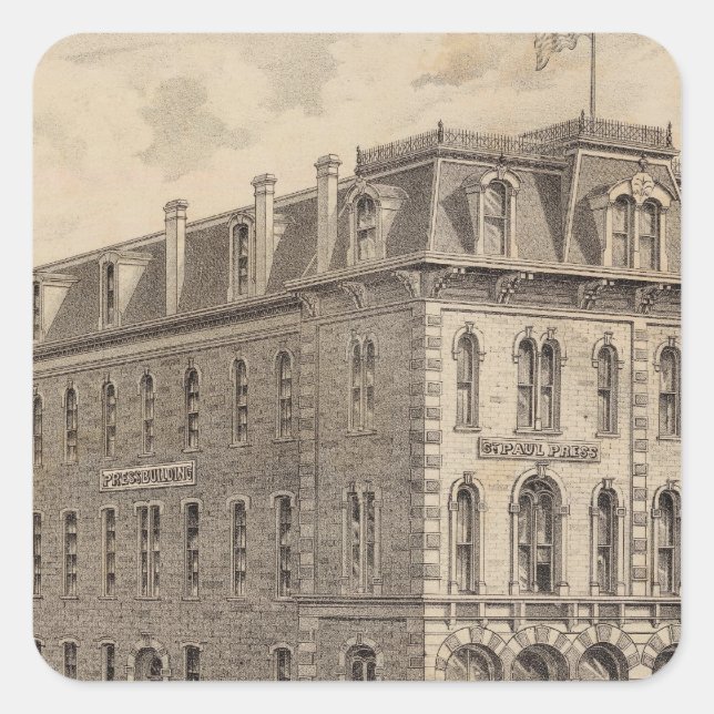 Adesivo Quadrado Saint Paul pressiona a empresa (Frente)