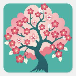 Adesivo Quadrado Sakura Cascade