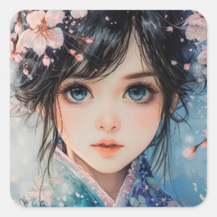 Adesivo Quadrado Sakura Serenity Portrait