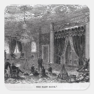 Adesivo Quadrado Sala do leste da casa branca durante o civil