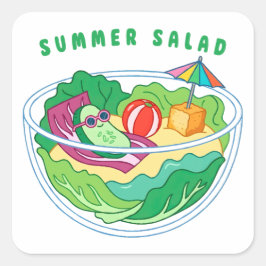 Adesivo Quadrado Salada de Verão