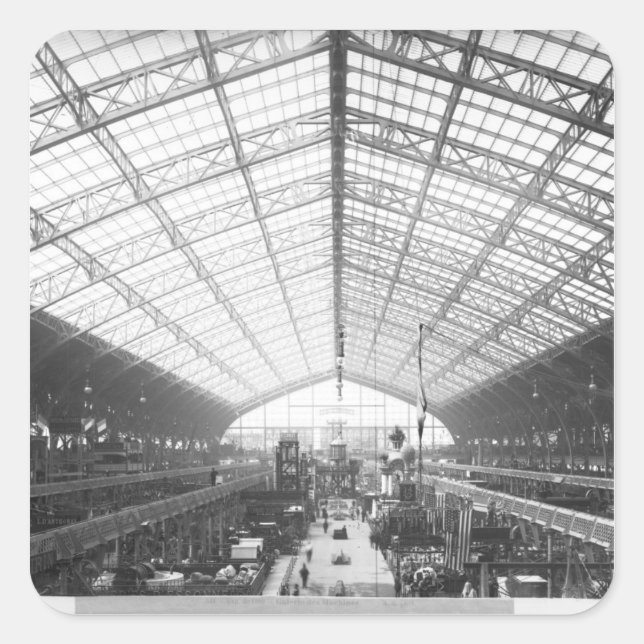 Adesivo Quadrado Salão de Máquinas, Exposição Universal (Frente)