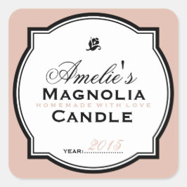ADESIVO QUADRADO SALMÃO DE VINTAGEM MODERNA | VELAS DE SOAP PERSONA