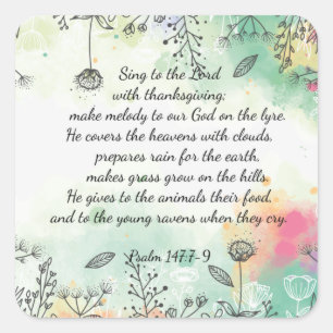 Adesivo Quadrado Salmo 147