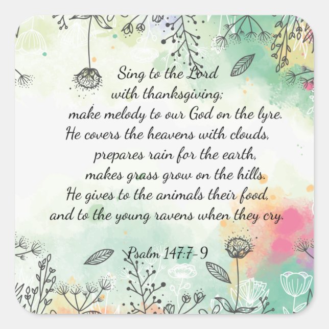 Adesivo Quadrado Salmo 147 (Frente)