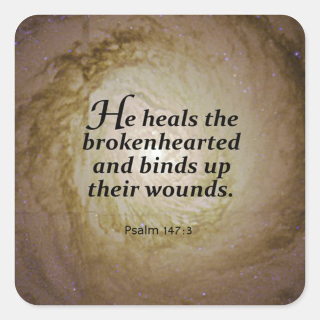Adesivo Quadrado Salmo 147:3 (Frente)