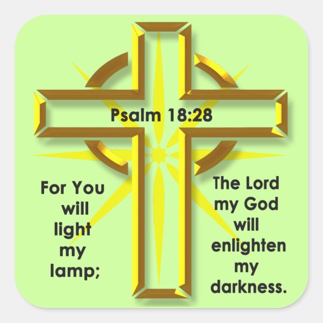 Adesivo Quadrado Salmo 18:28 (Frente)