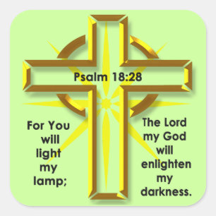 Adesivo Quadrado Salmo 18:28