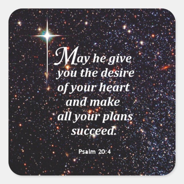 Adesivo Quadrado Salmo 20:4 (Frente)