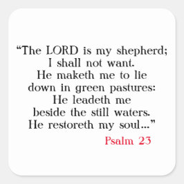Adesivo Quadrado Salmo 23 Oração Bíblia