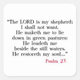 Adesivo Quadrado Salmo 23 Oração Bíblia