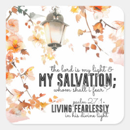 Adesivo Quadrado Salmo 27:1 O Senhor é a minha Bíblia de Luz e Salv